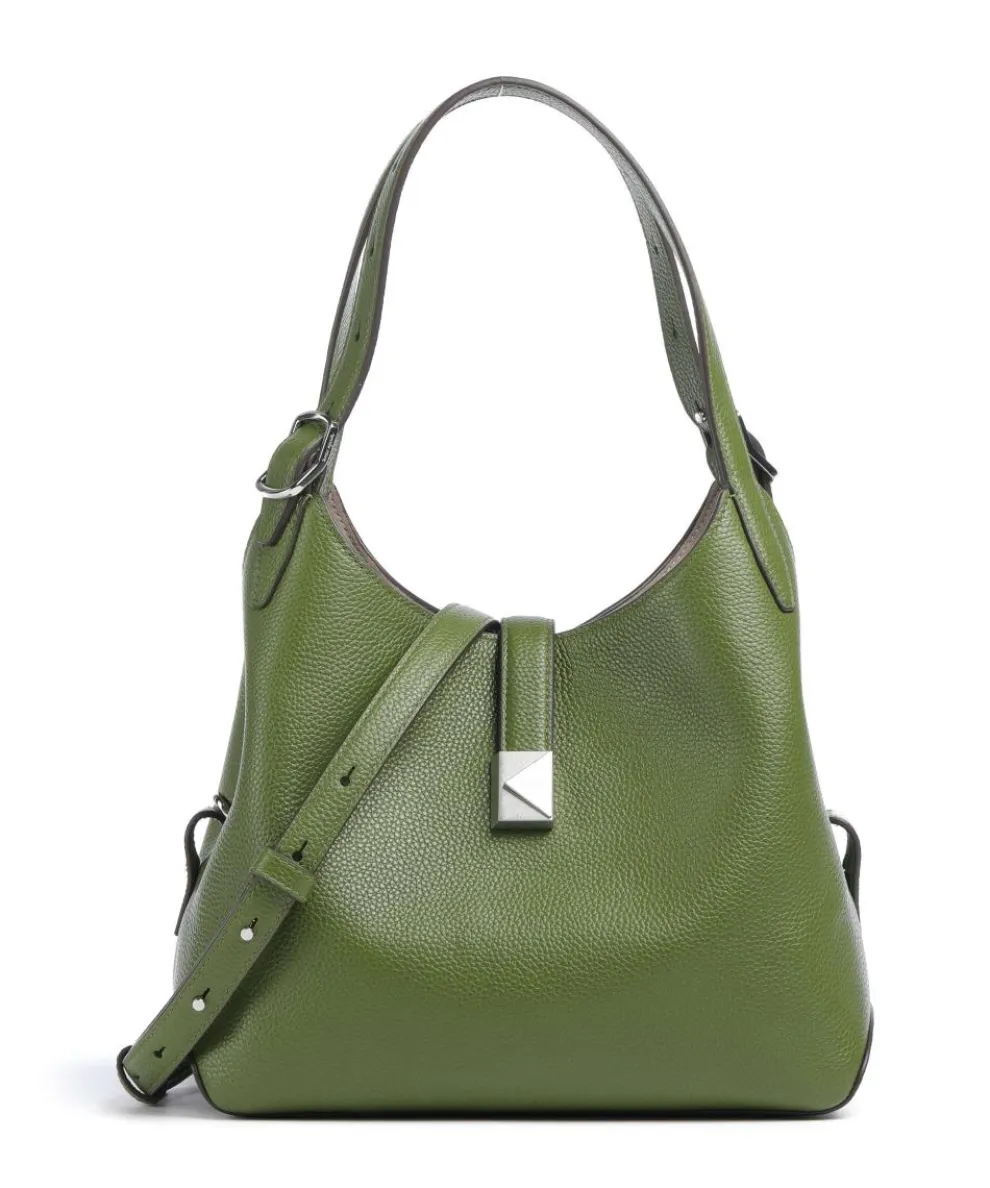 Deco Hobo bag grained cow leather khaki