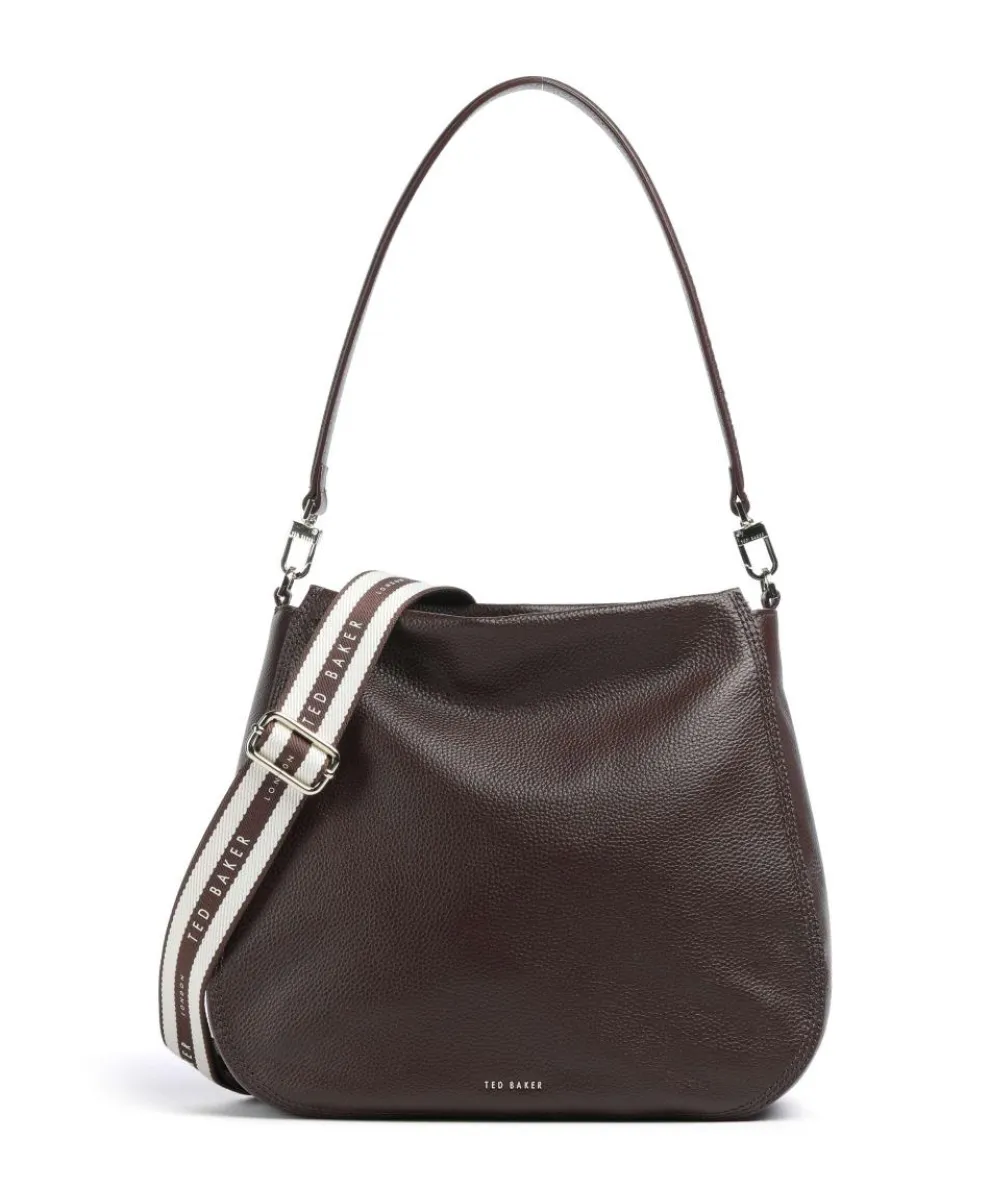 Willda Hobo bag grained cow leather dark brown