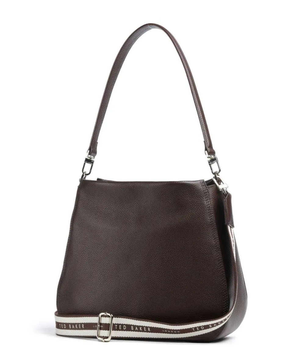 Willda Hobo bag grained cow leather dark brown