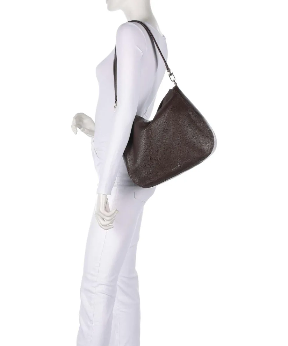 Willda Hobo bag grained cow leather dark brown
