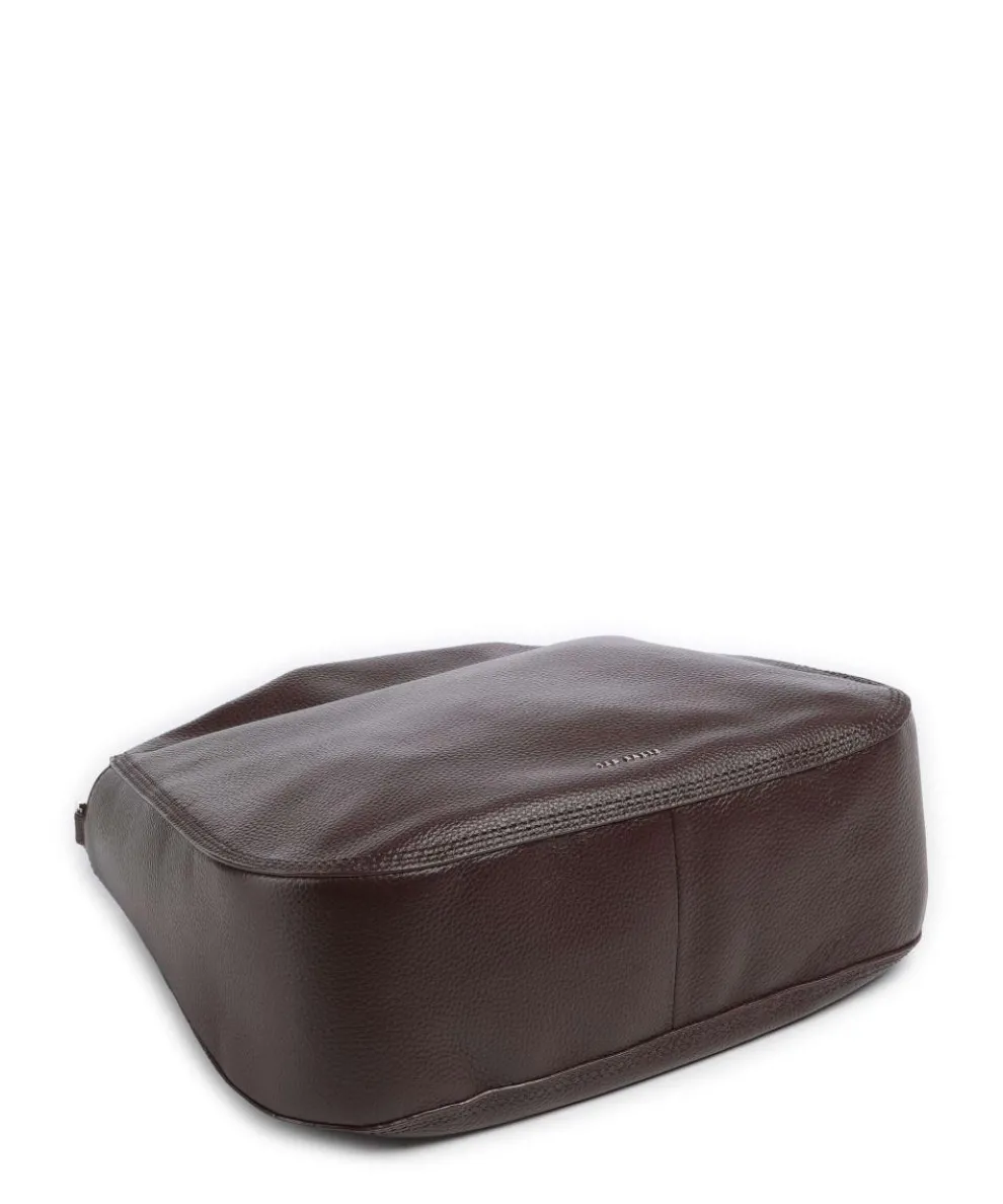 Willda Hobo bag grained cow leather dark brown