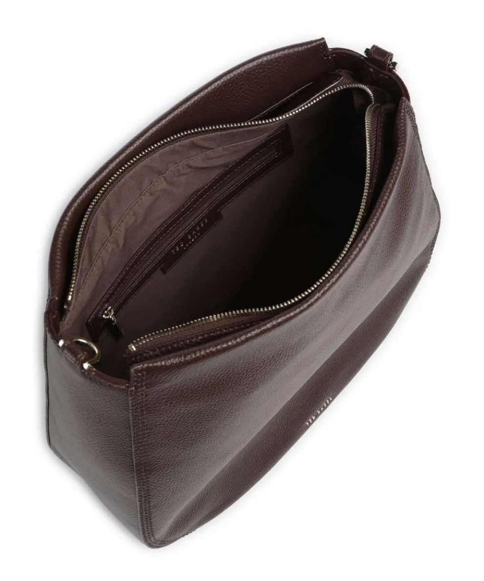 Willda Hobo bag grained cow leather dark brown