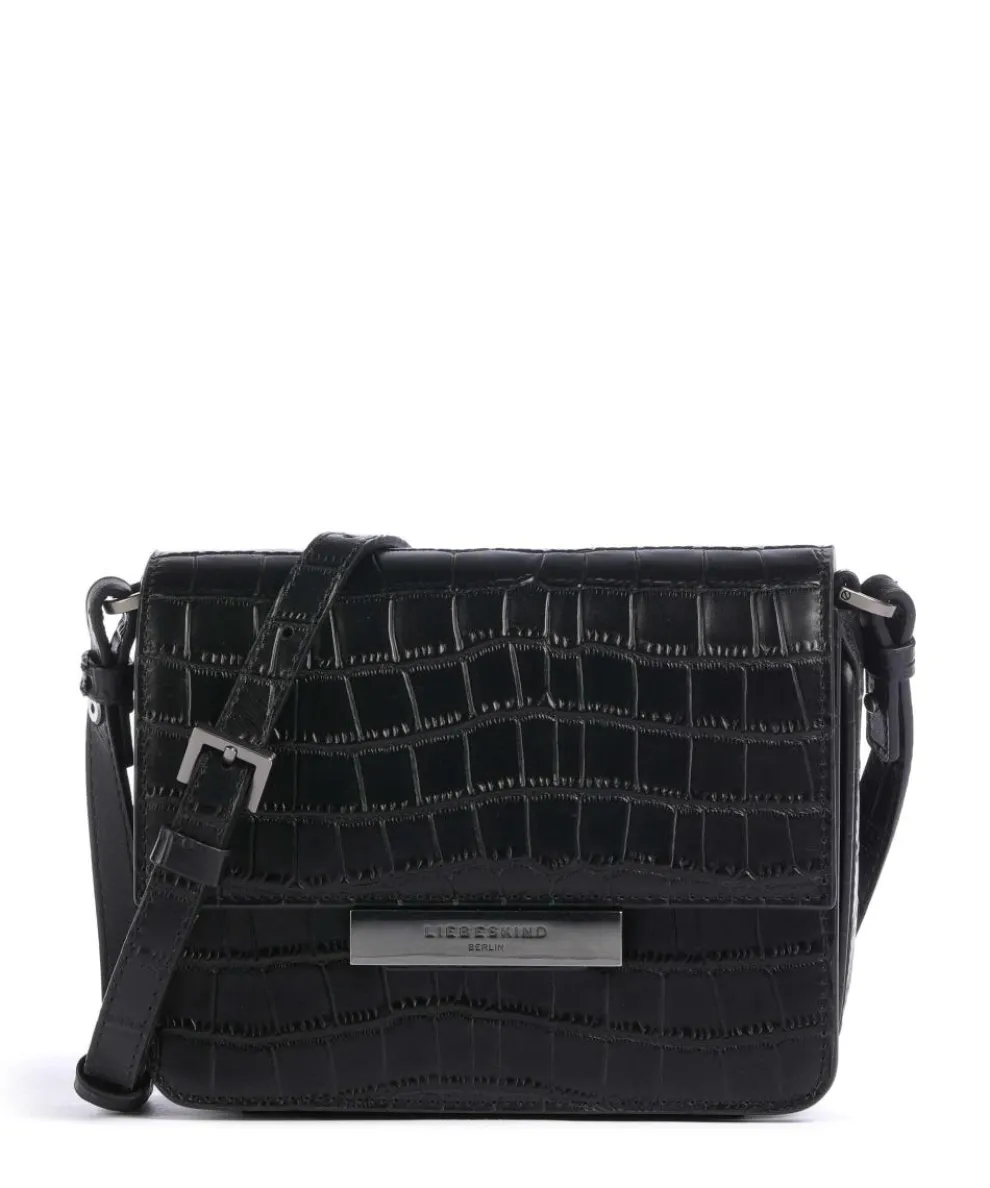 Alex New Croco S Crossbody bag embossed cow leather black
