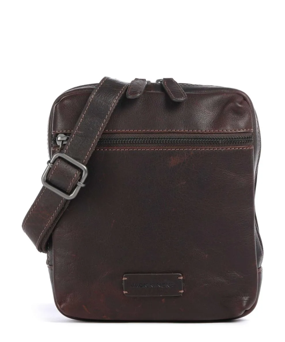 Porto 9 Crossbody bag fine grain leather dark brown