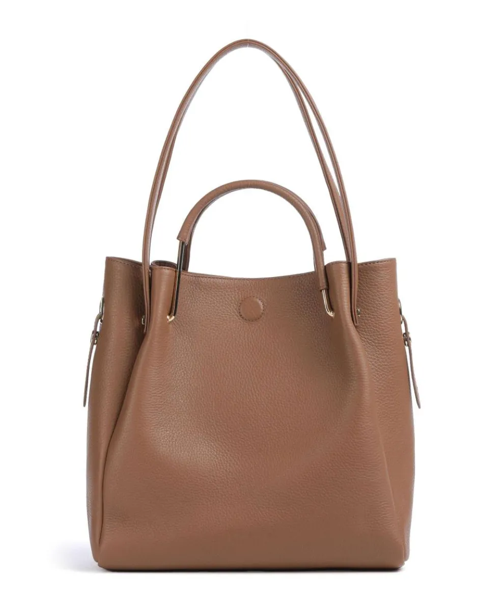 Alexandria Tote bag grained leather brown