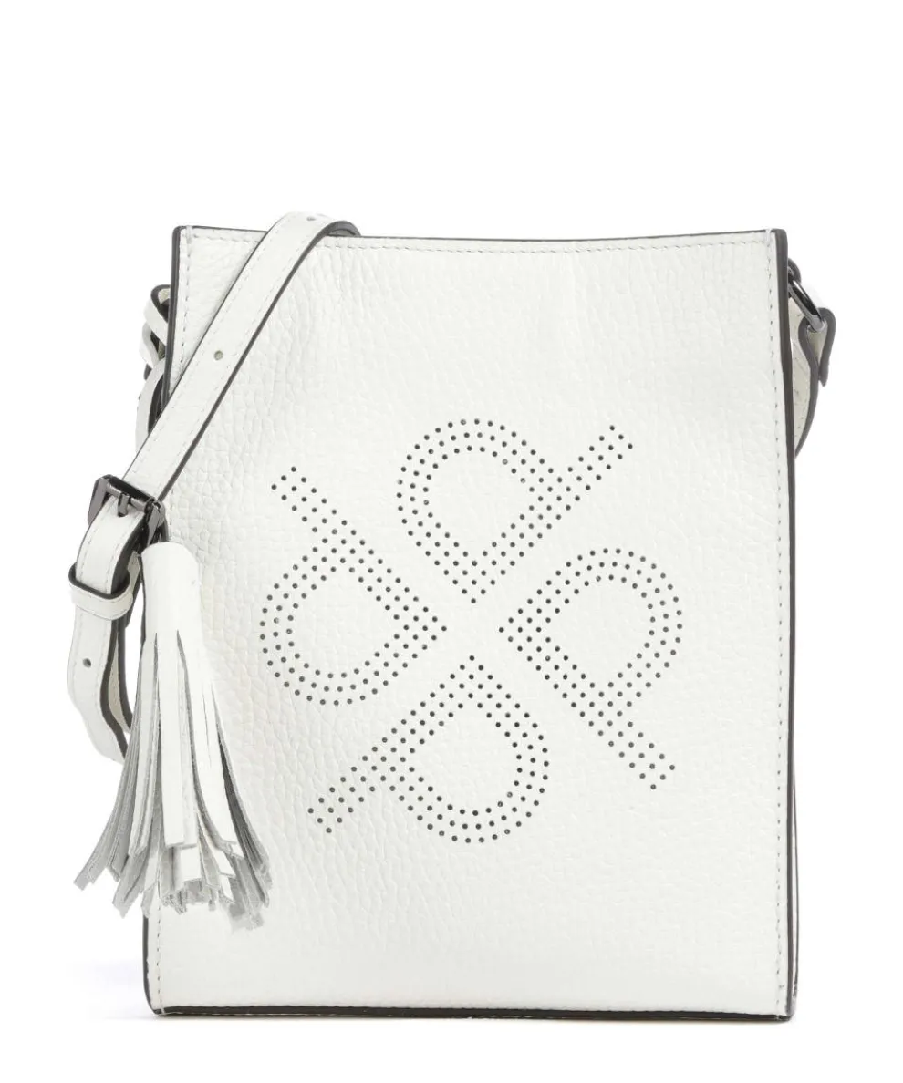 Peephole Crossbody bag grained cow leather white