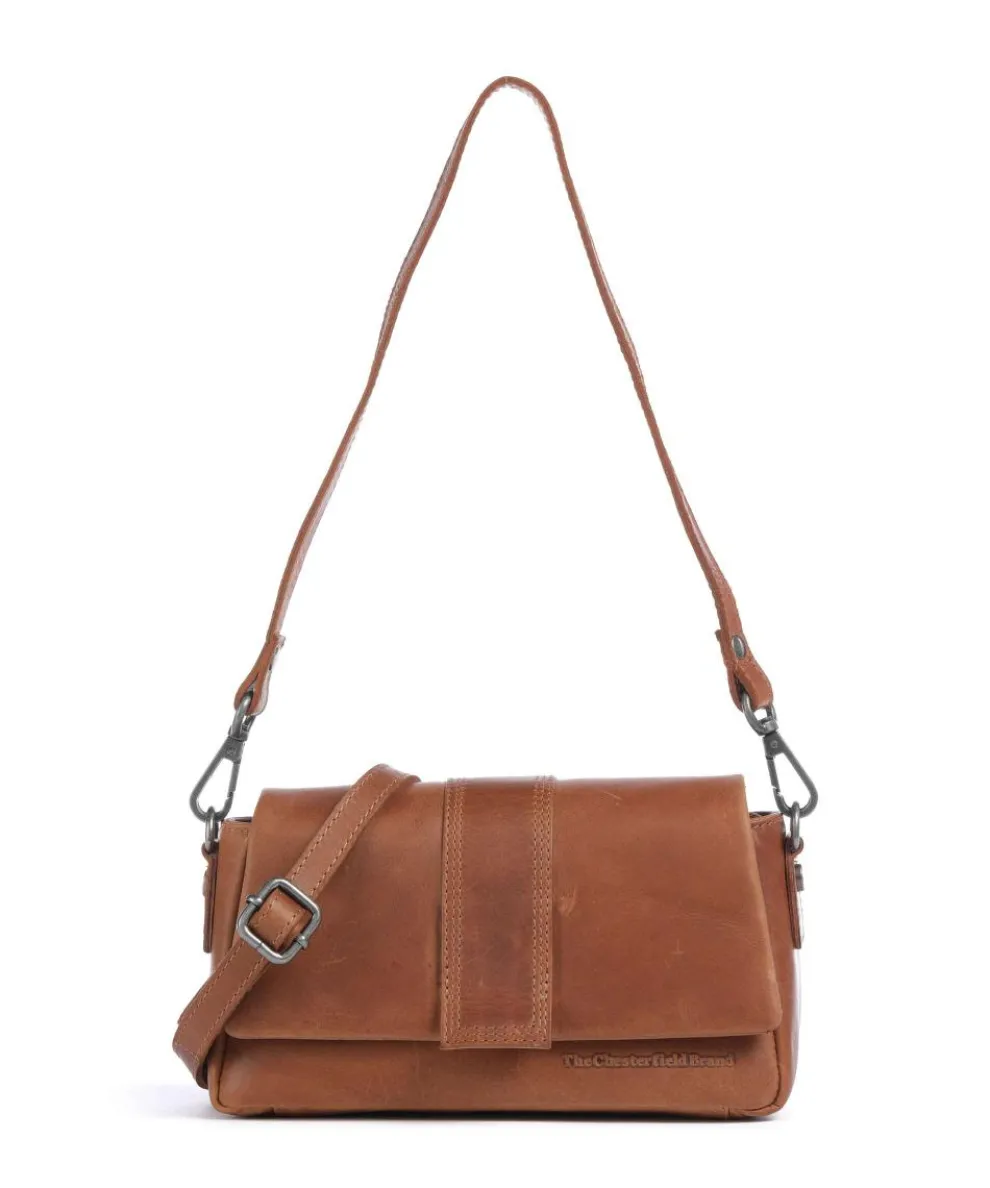Wax Pull Up Cow Clifden Shoulder bag fine grain cow leather cognac