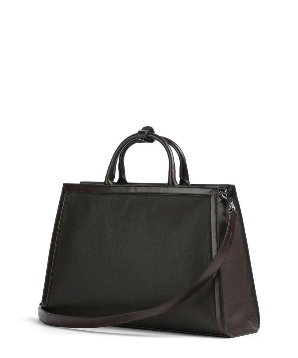 Acori Handbag grained cow leather dark brown