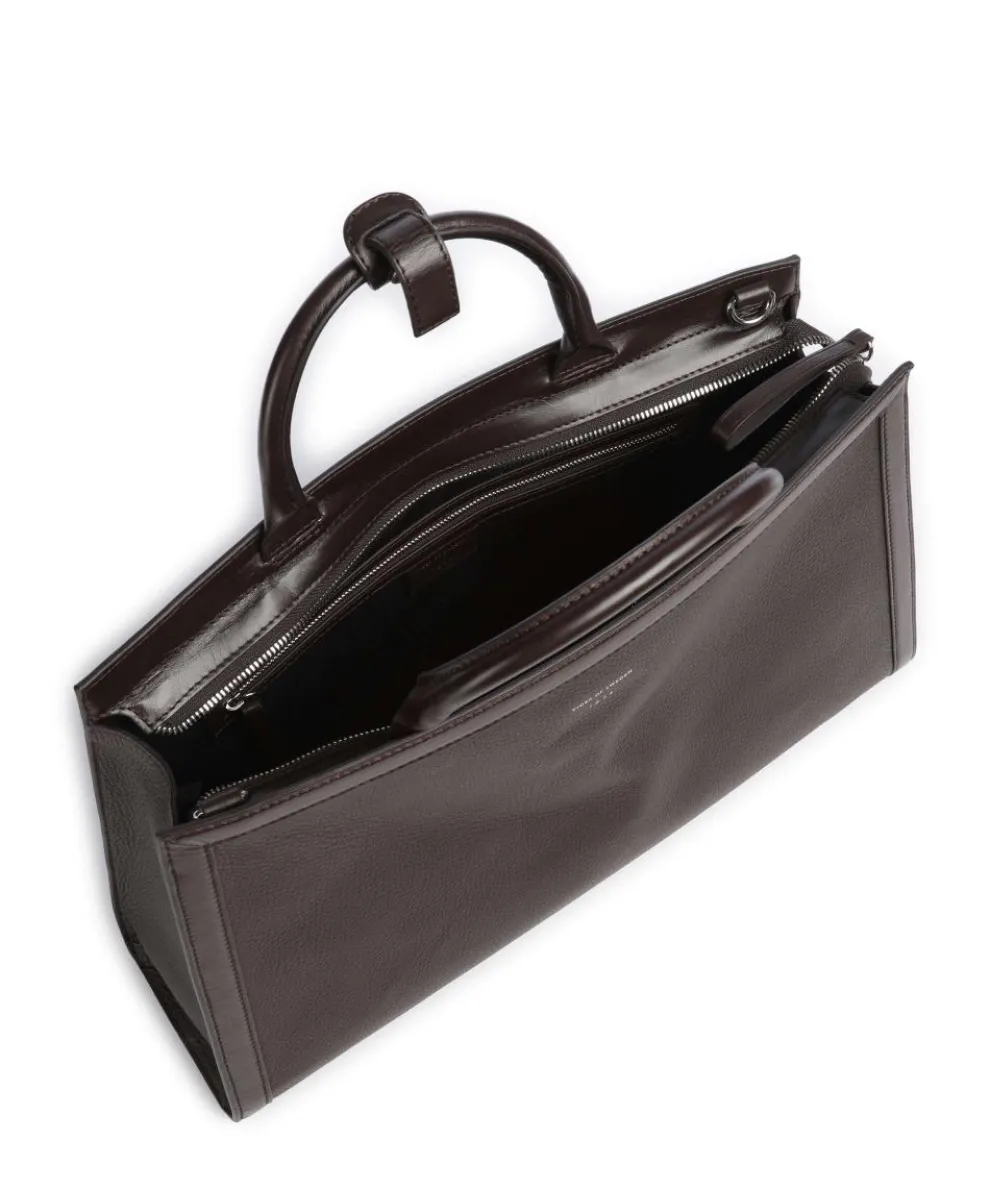 Acori Handbag grained cow leather dark brown