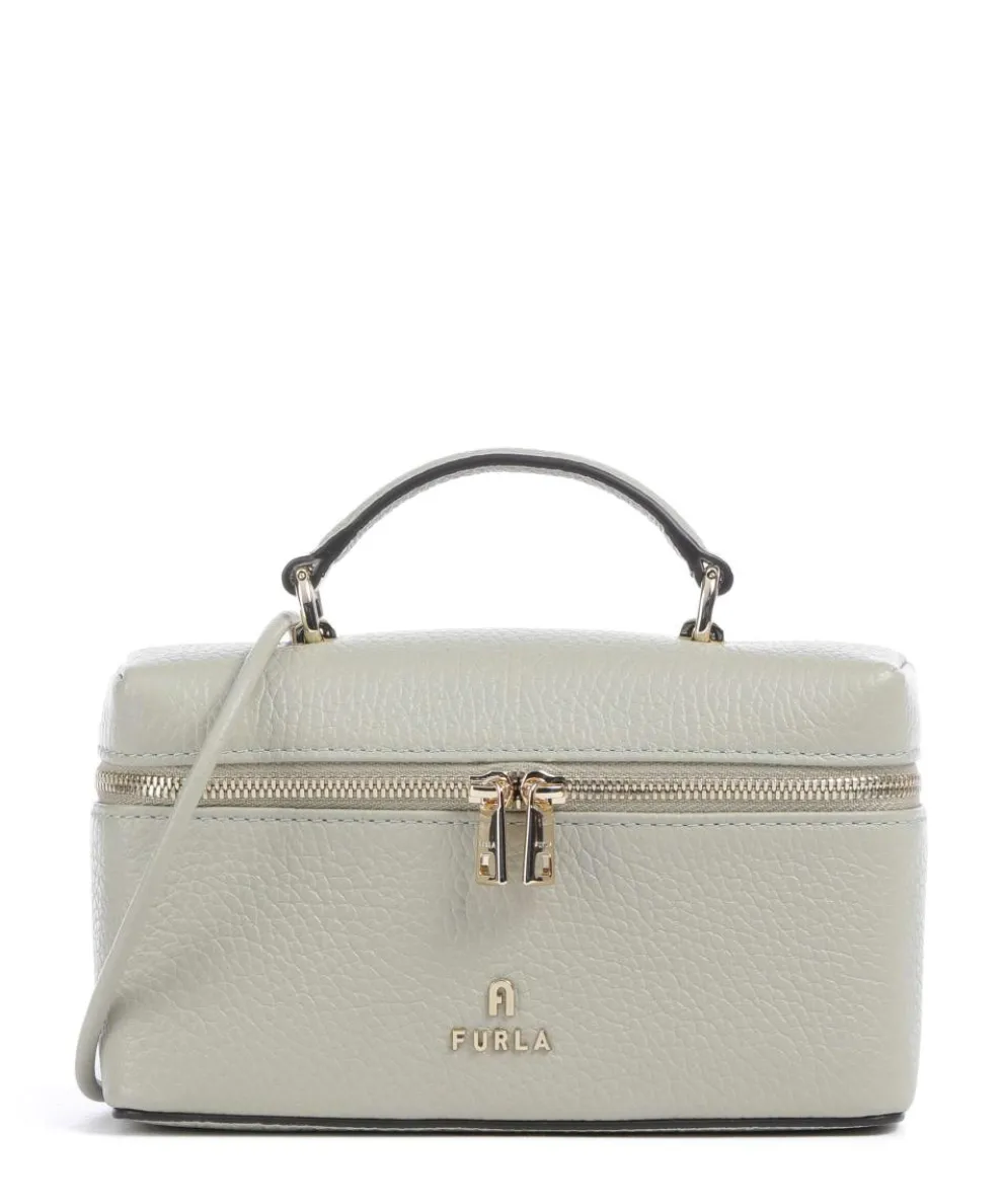 Camelia Micro Crossbody bag grained leather greygreen
