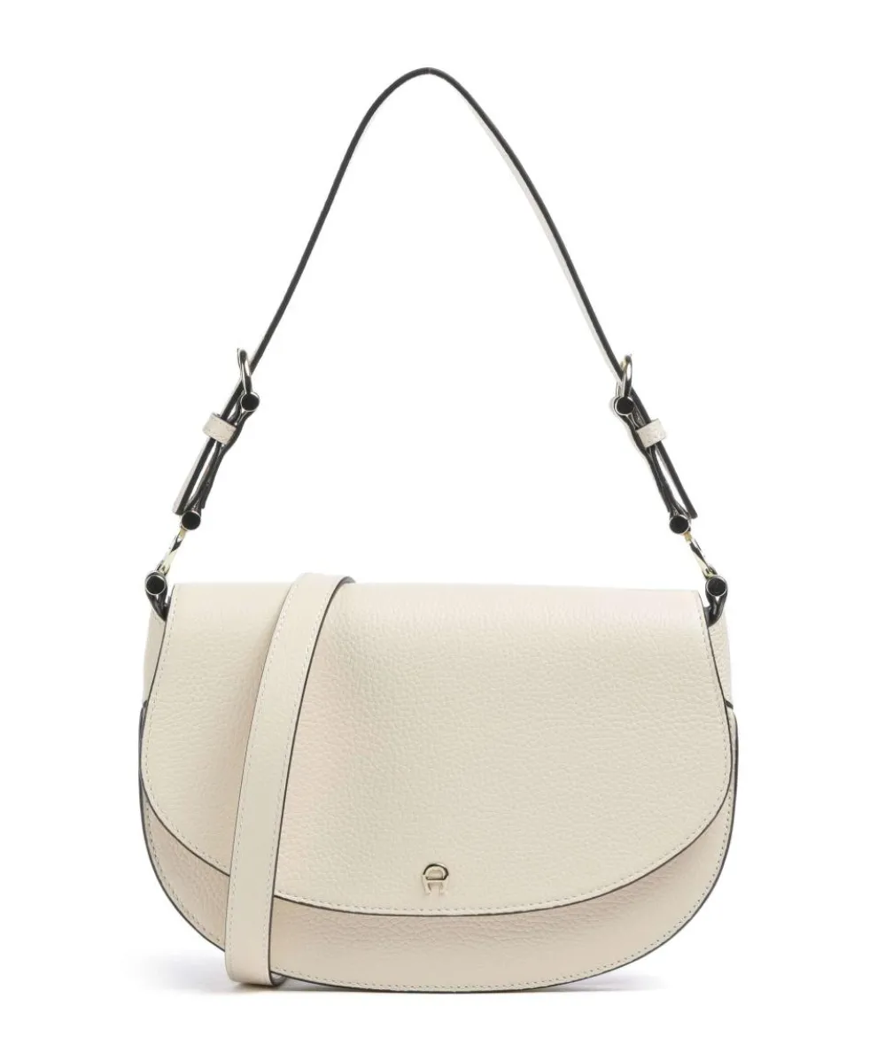 Delia S Shoulder bag grained cow leather cream