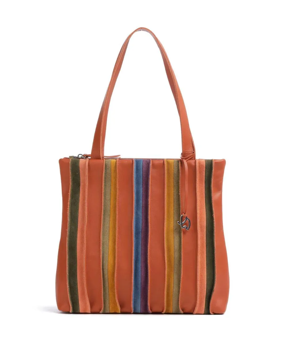 Laguna Tote bag nappa leather, velour leather platino