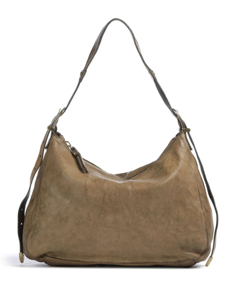 Hobo bag grained cow leather olive-green