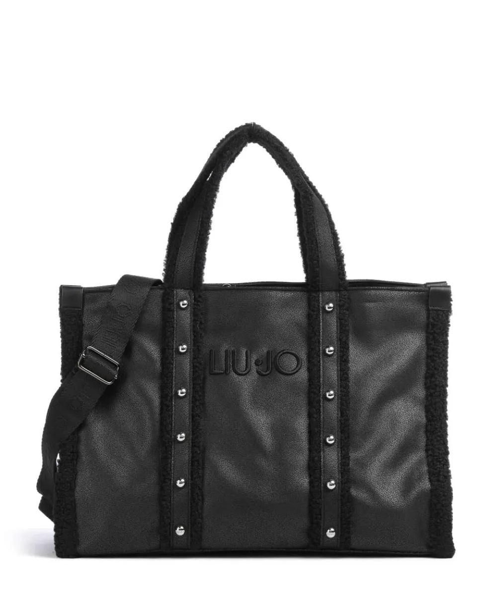 L Tote bag imitation leather black