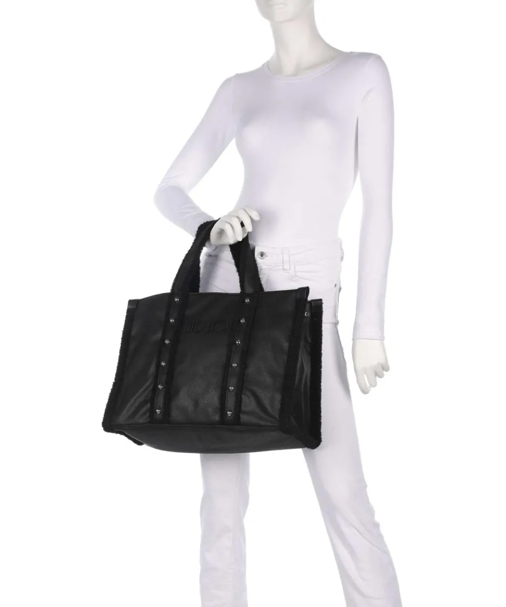 L Tote bag imitation leather black