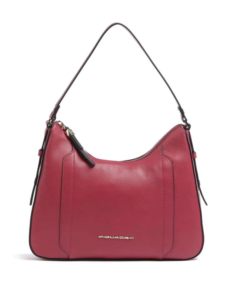 Circle Shoulder bag fine grain cow leather red