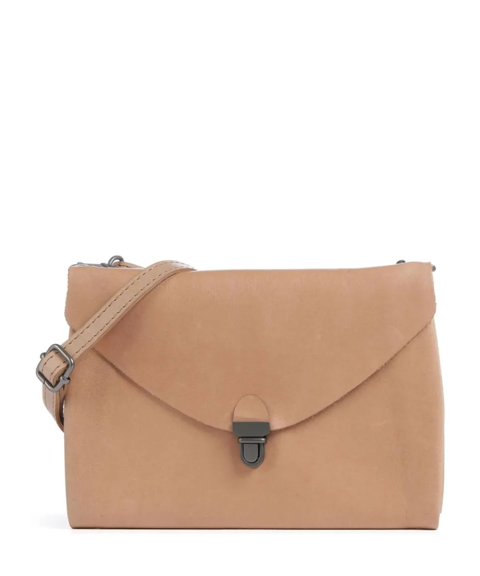 Fold Crossbody bag cow leather light brown