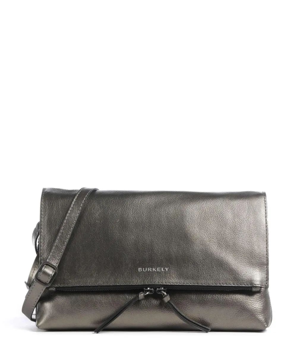 Creased Crystal Crossbody bag fine grain leather dark grey