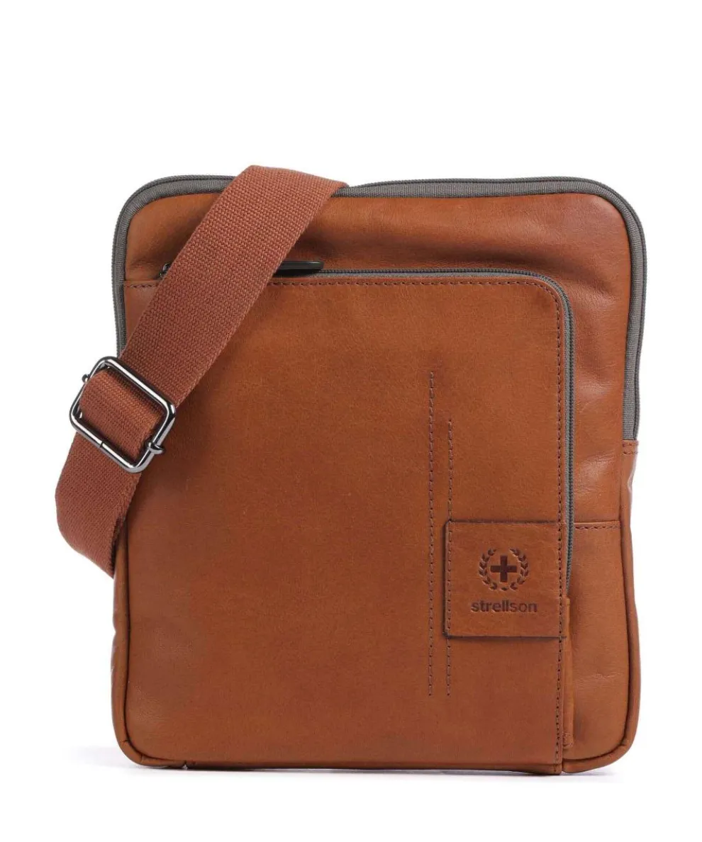Hyde Park Brian Crossbody bag fine grain leather cognac