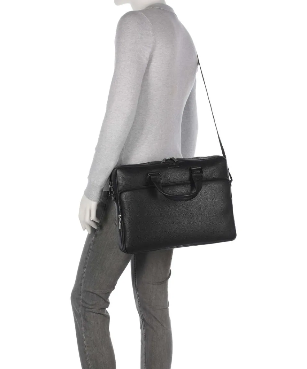 Côme Briefcase 16″ grained cow leather black