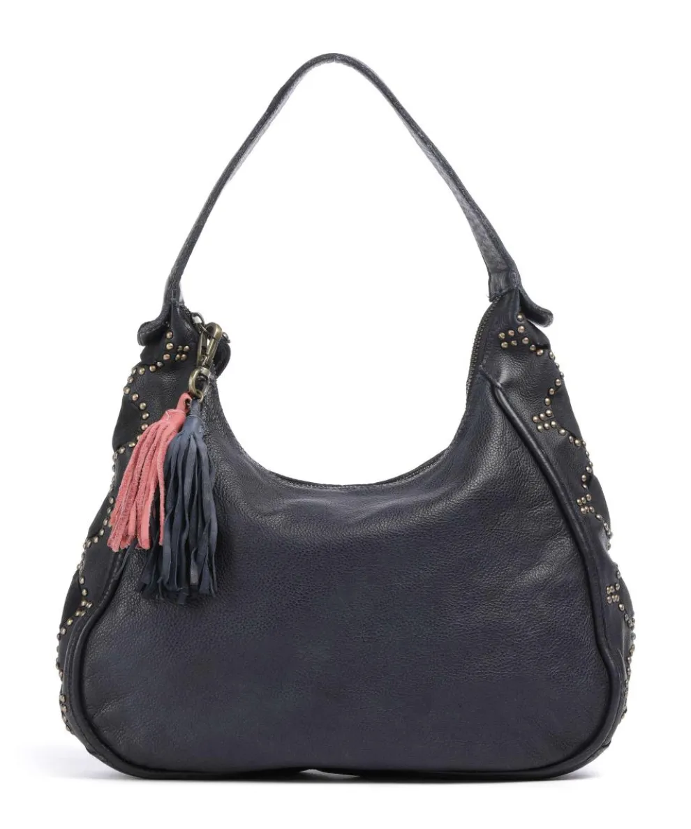 Schubertgasse 3 Shoulder bag grained leather navy