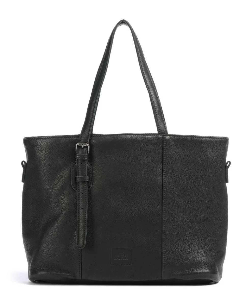 Reversible Tote bag grained leather black