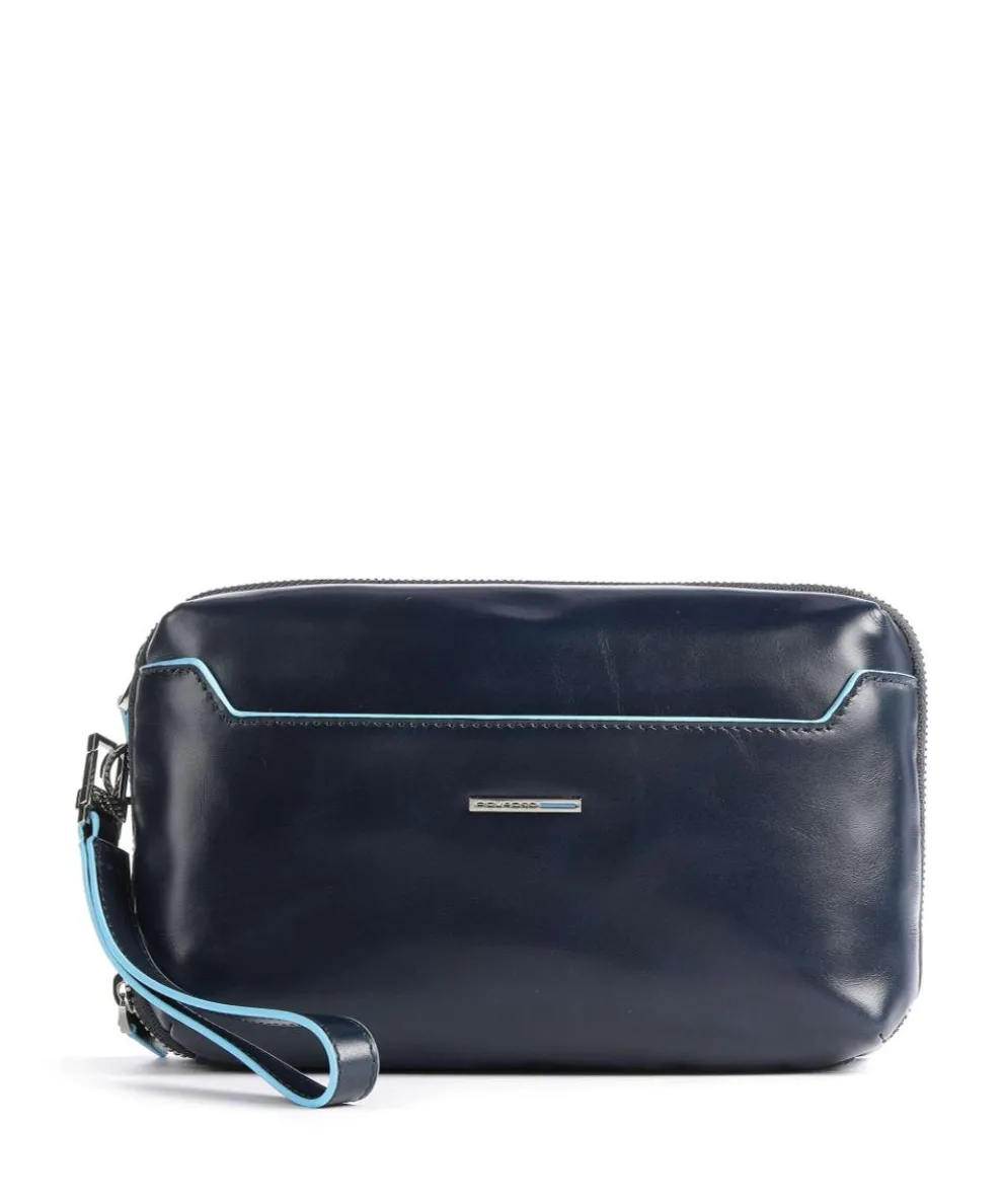 Blue Square Wristlet cow leather dark blue