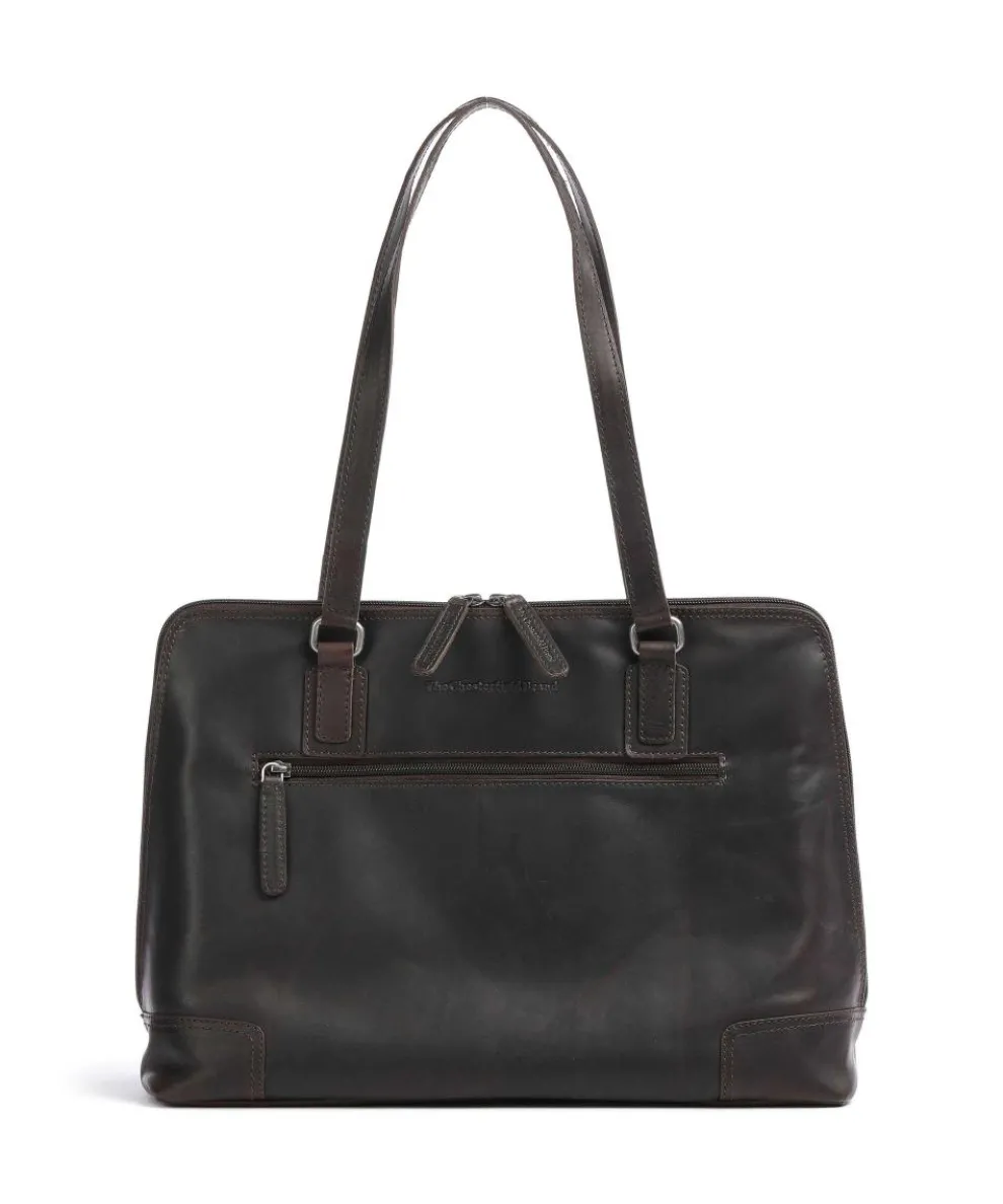 Cow Wax Pull Up Lugano Tote bag 14″ pull-up cow leather dark brown