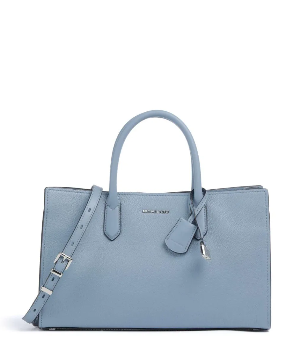 Scarlett Handbag grained cow leather blue-grey