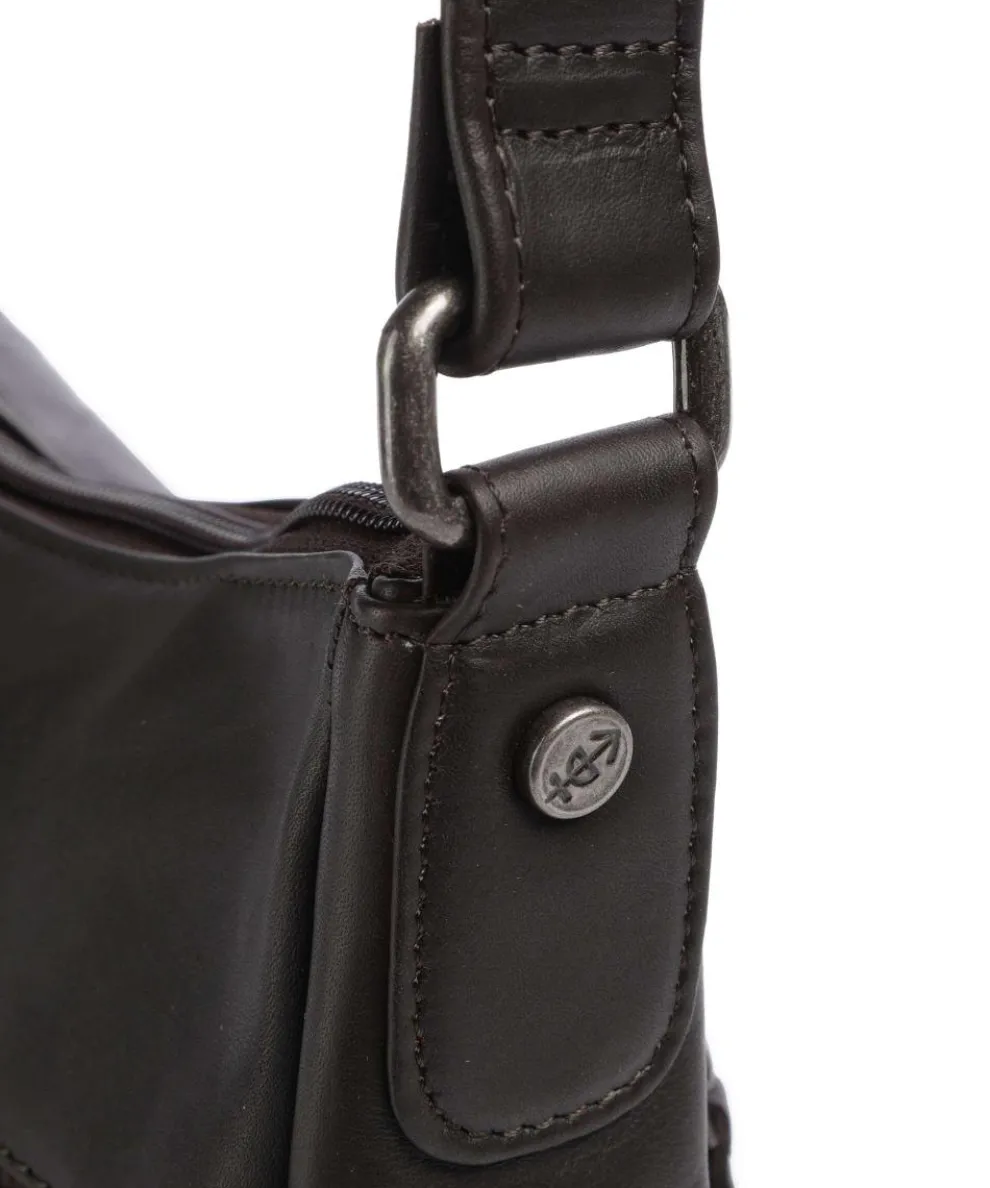 Cow Wax Pull Up Loraine Crossbody bag cow leather dark brown