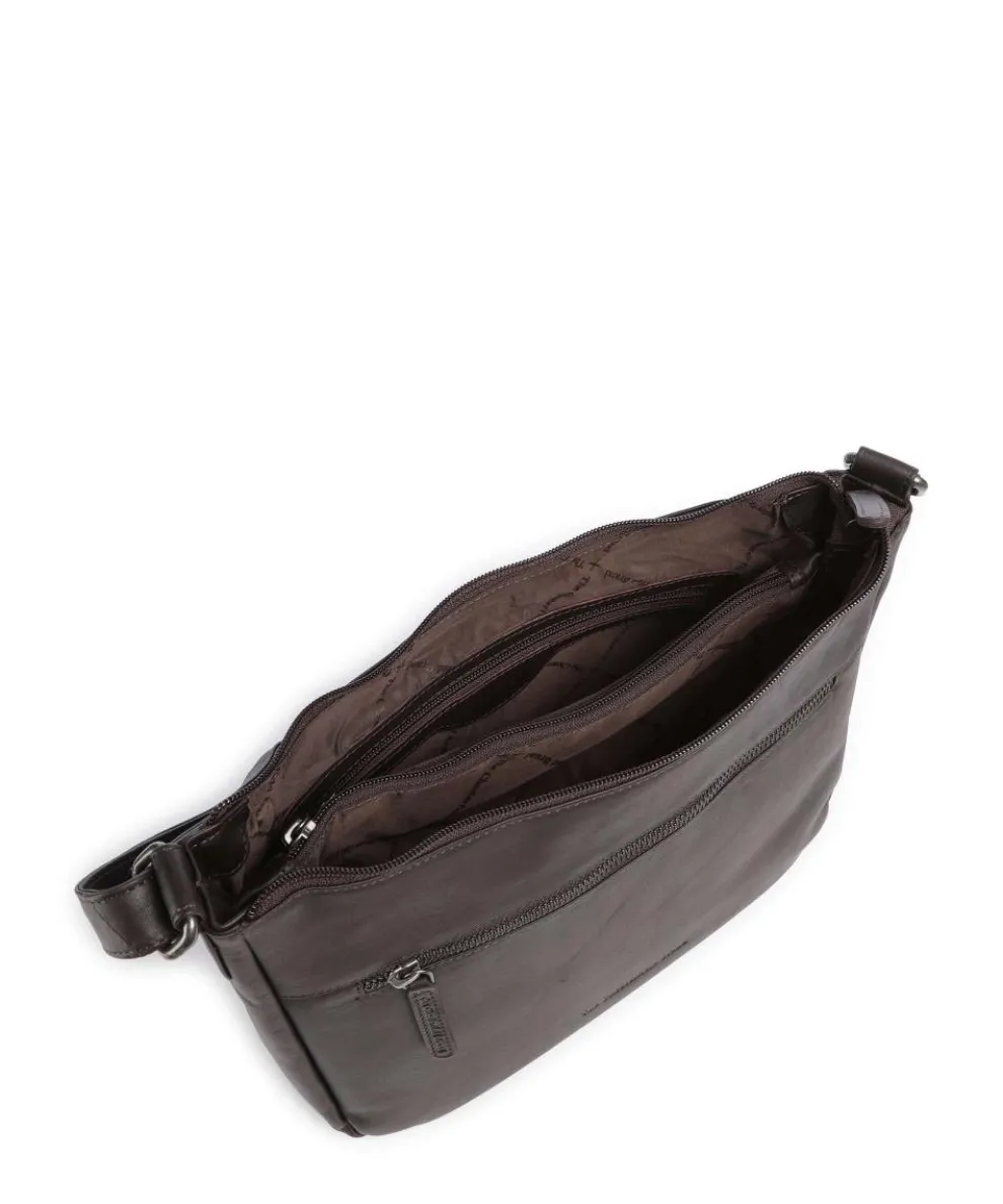 Cow Wax Pull Up Loraine Crossbody bag cow leather dark brown