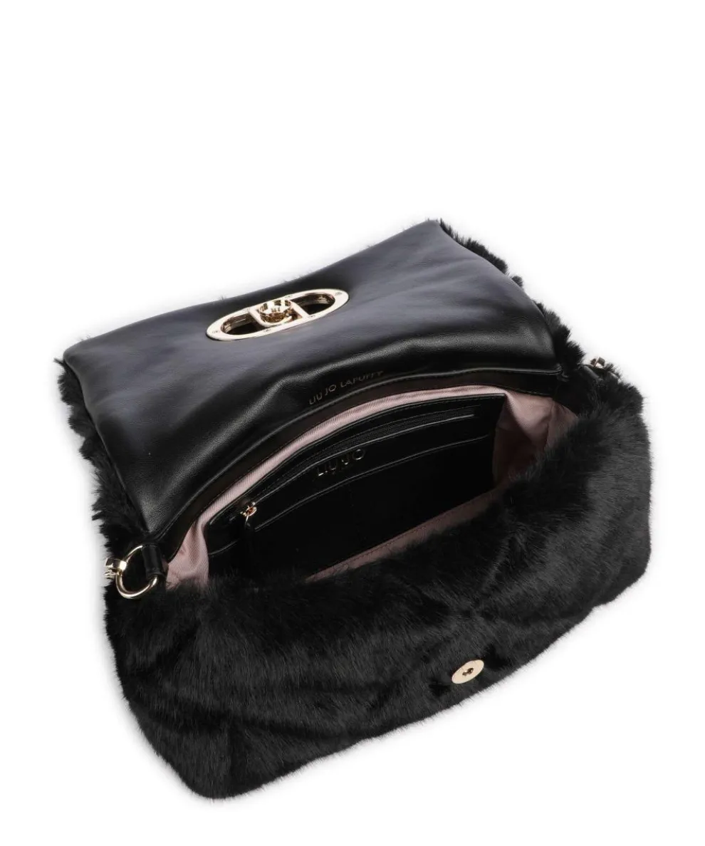 Icon M Shoulder bag faux fur black