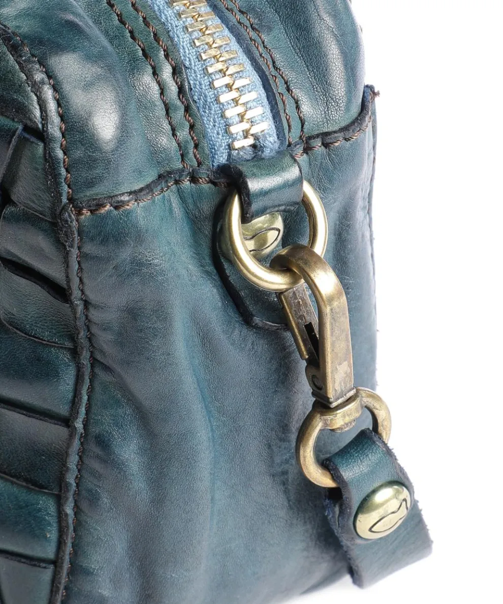 Crossbody bag fine grain cow leather dark blue