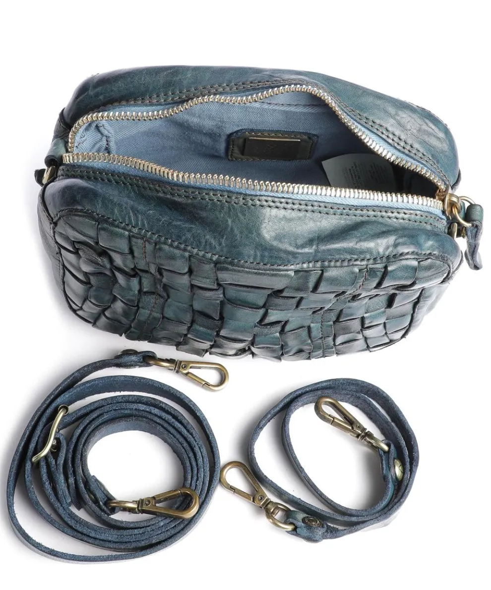 Crossbody bag fine grain cow leather dark blue