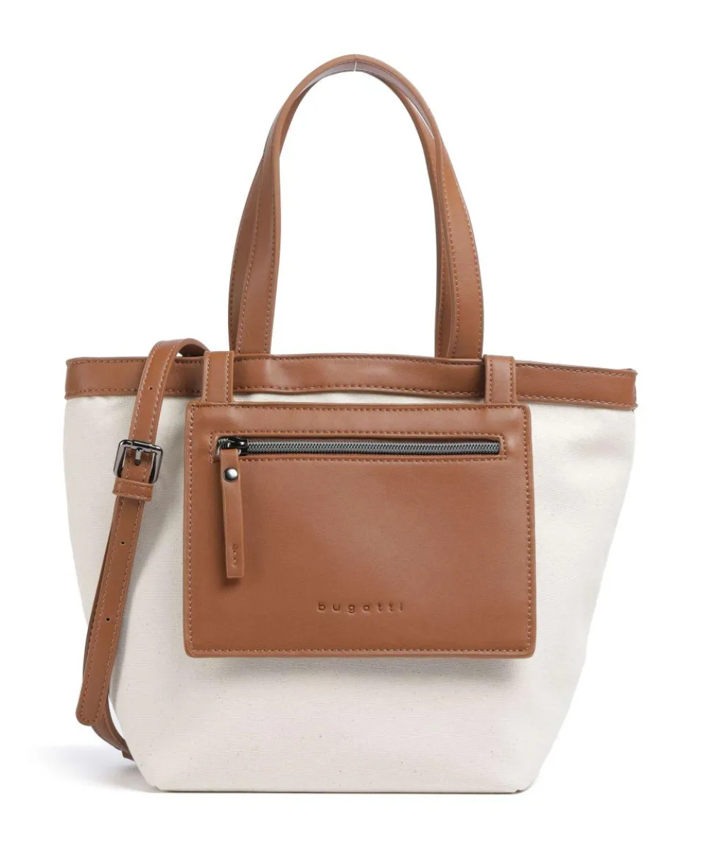 Elena Tote bag canvas, imitation leather sand