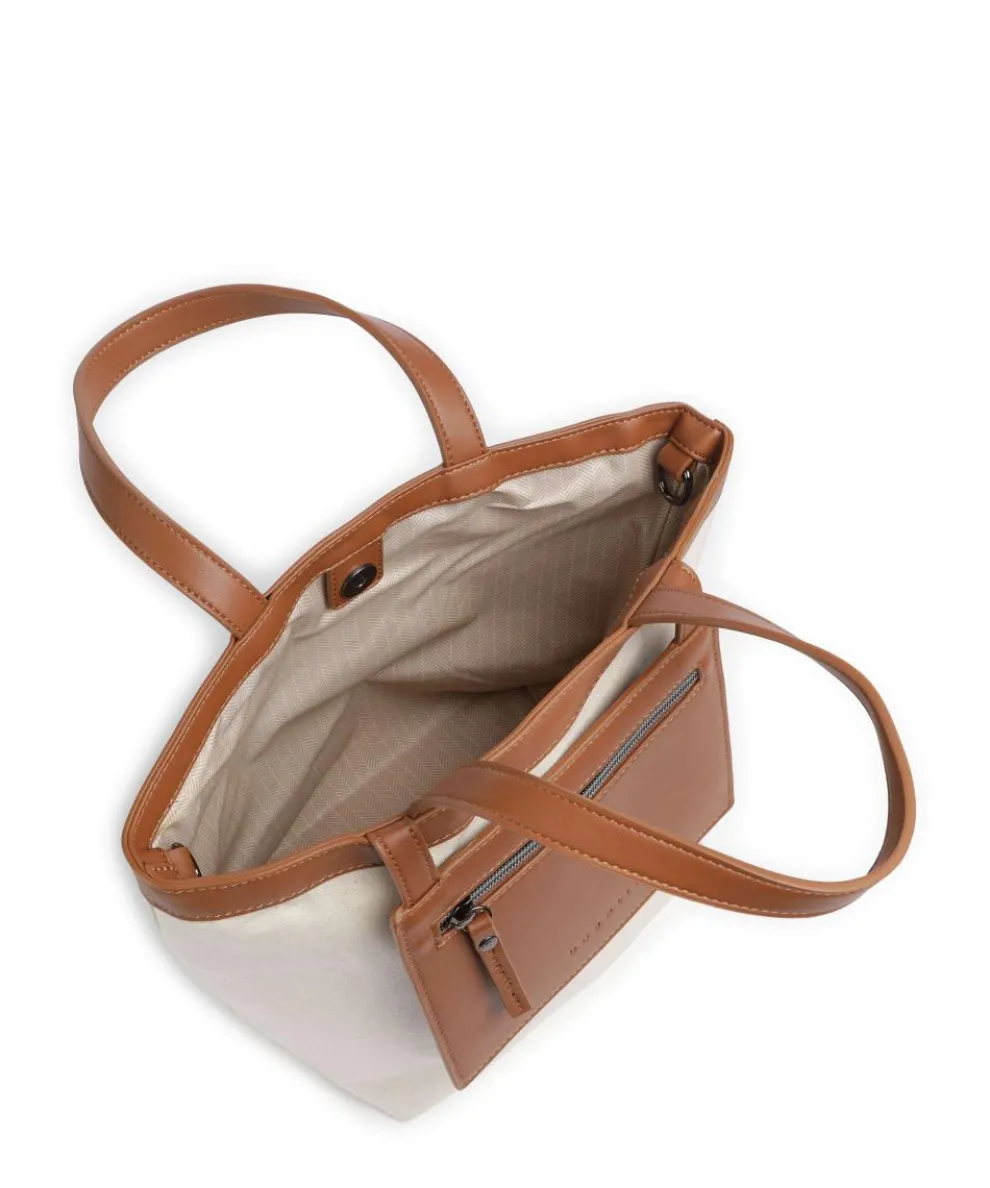 Elena Tote bag canvas, imitation leather sand