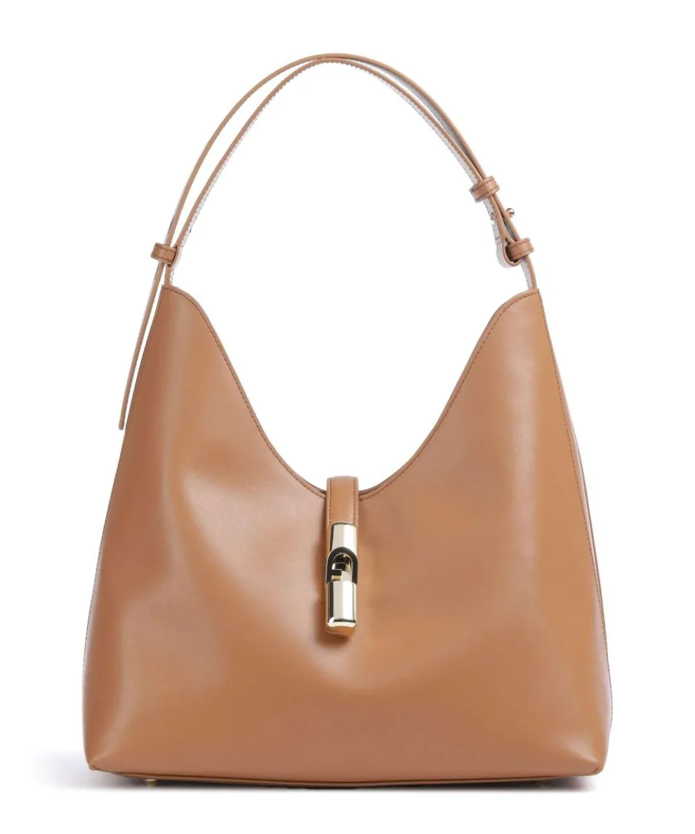 Goccia M Hobo bag softly grained calfskin brown