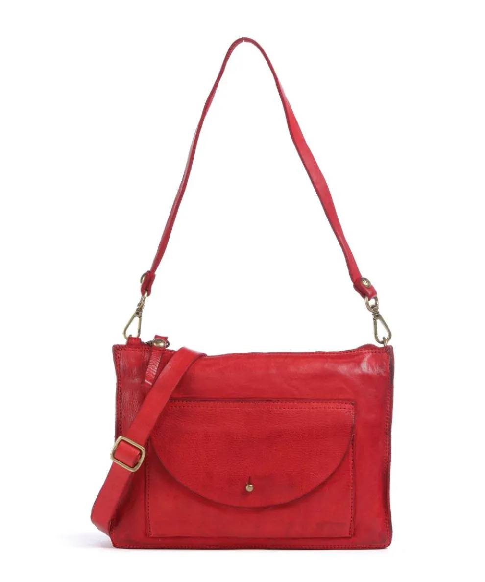 Shoulder bag cow leather red