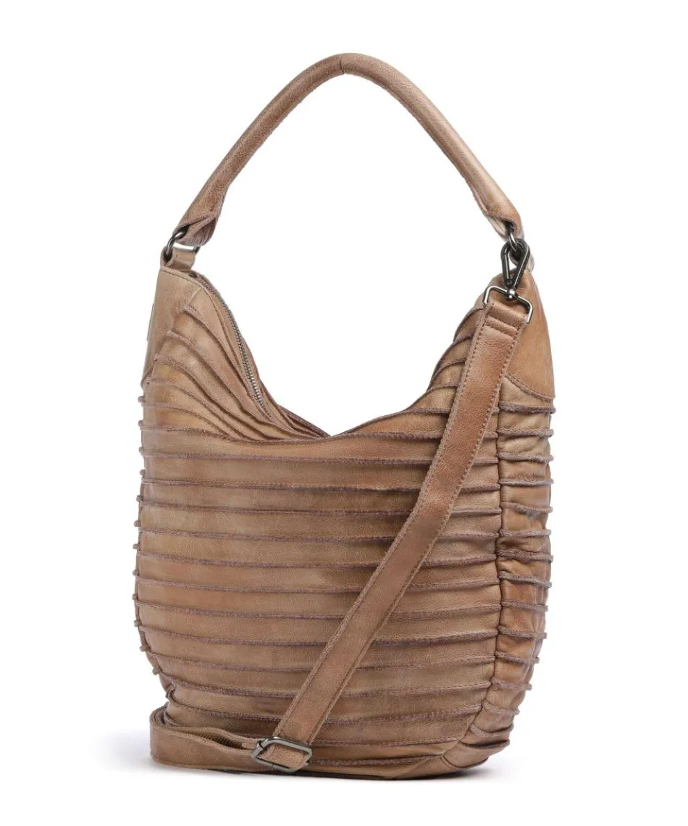 Bestseller Hobo bag grained leather caramel
