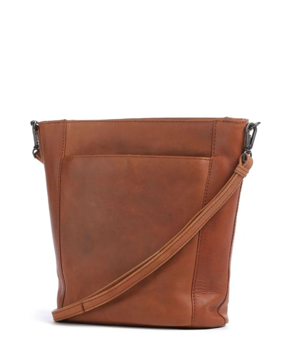Wax Pull Up Cow Moore Bucket bag fine grain cow leather cognac