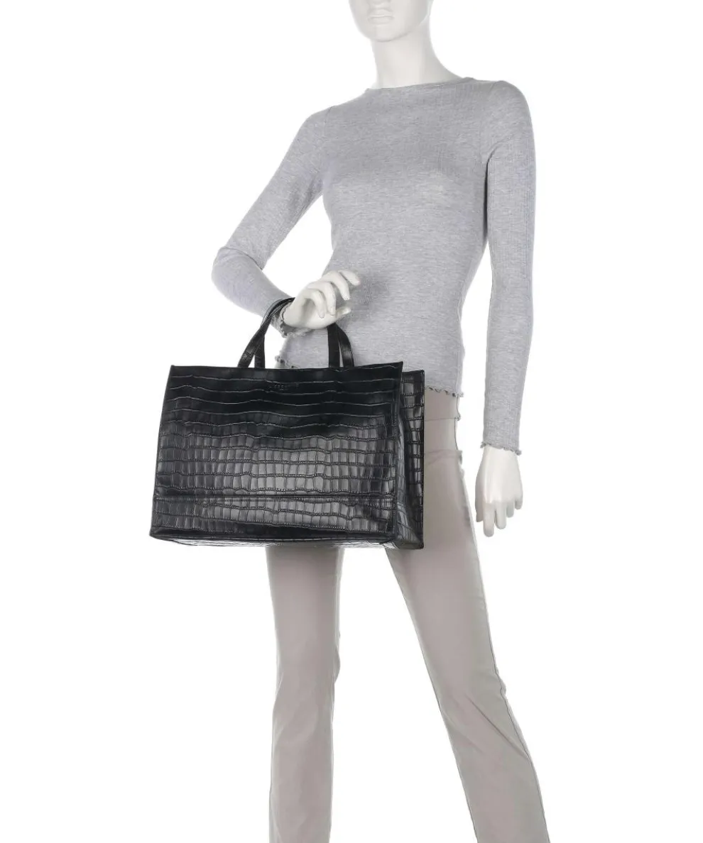 Lou 2 New Croco L Handbag embossed leather black