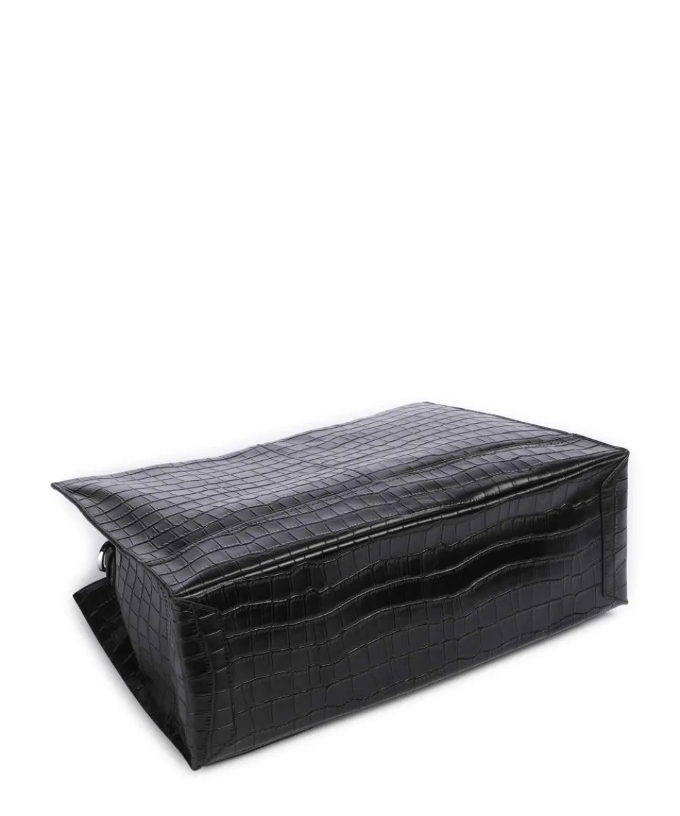 Lou 2 New Croco L Handbag embossed leather black