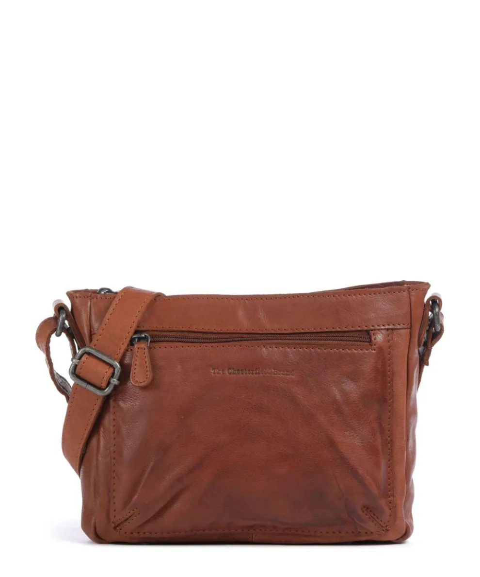 Washed Waxed Cow Aston Crossbody bag grained cow leather cognac