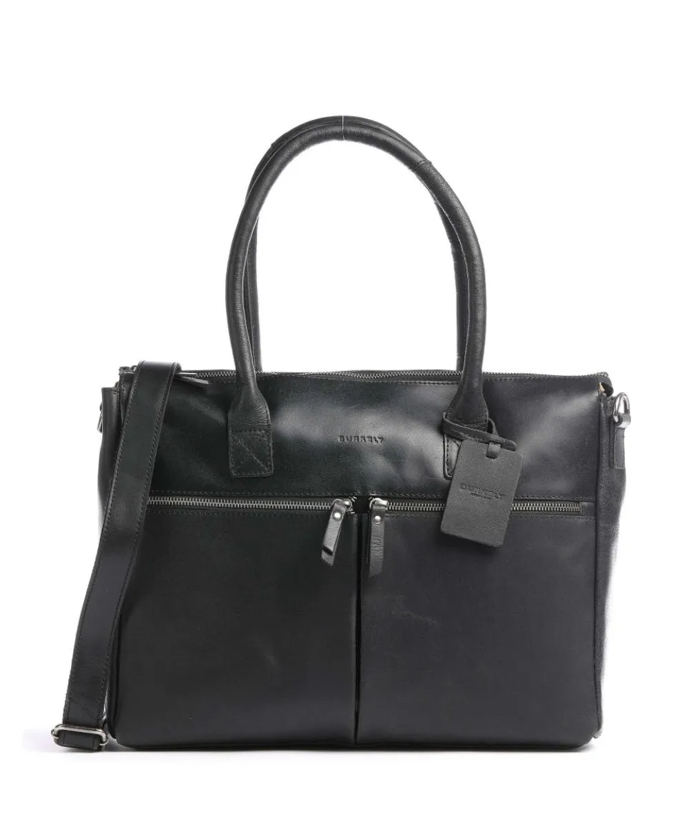 Vintage Valerie Tote bag 15″ calfskin black