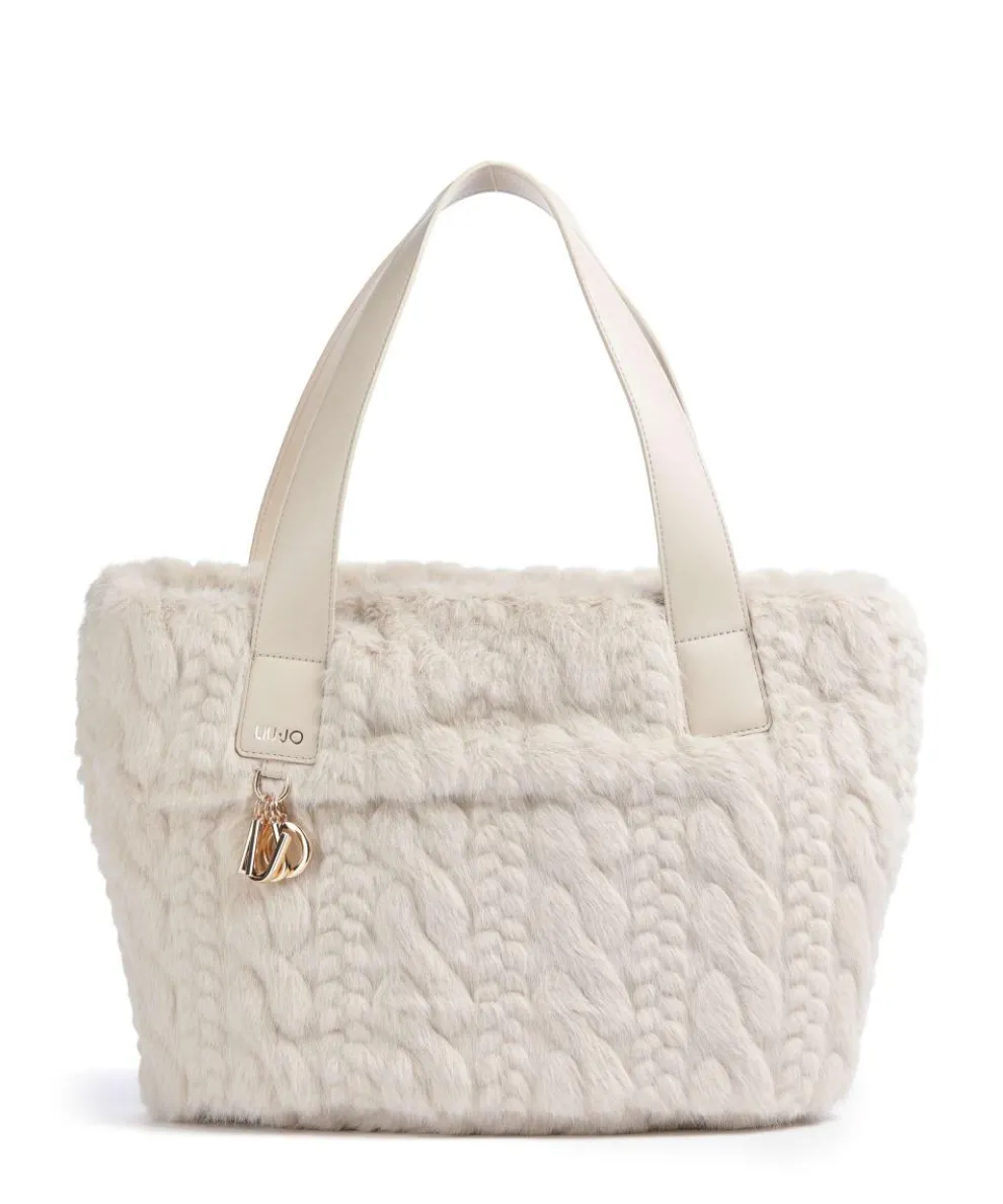 Verry L Tote bag faux fur cream