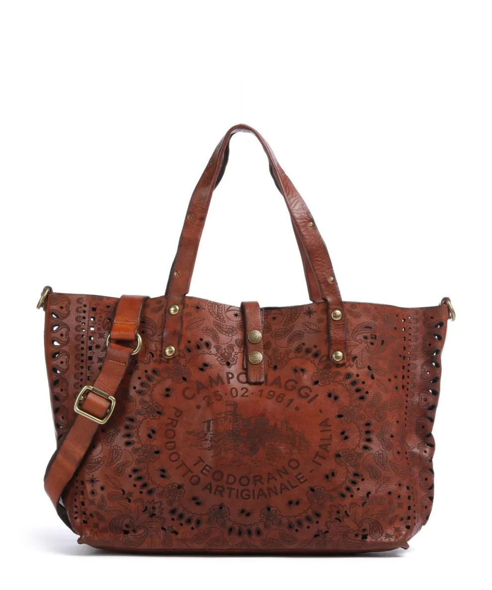 Tote bag fine grain cow leather cognac