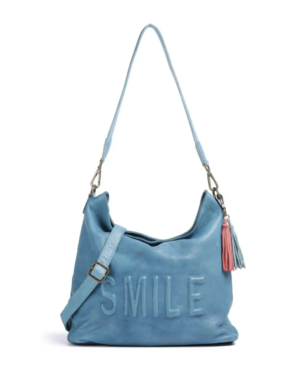 Paoliweg 2 Hobo bag grained cow leather blue