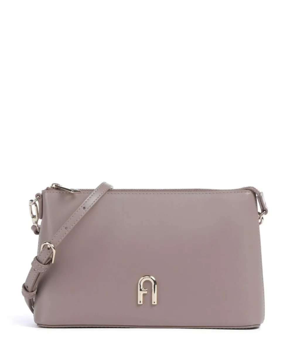 Diamante Mini Crossbody bag fine grain leather taupe
