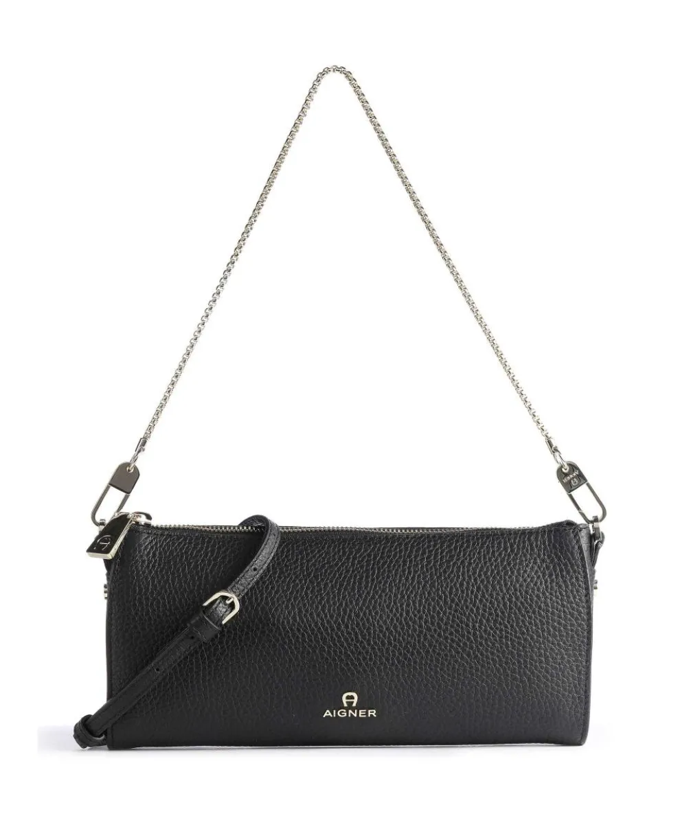 Ivy S Shoulder bag grained cow leather black