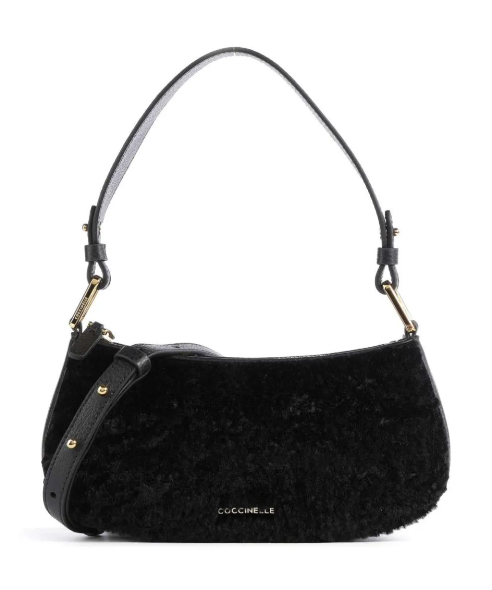 Merveille Astrakan Shoulder bag grained cow leather, faux fur black